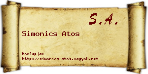 Simonics Atos névjegykártya